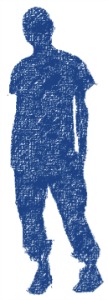 blue boy silhouette, self image, self esteem